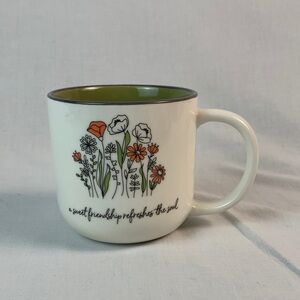 Charming Floral White Mug “A sweet friendship refreshes the soul.” Religious Mug